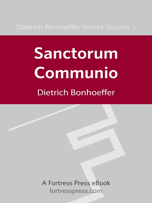 Title details for Sanctorum Communio by Dietrich Bonhoeffer - Available